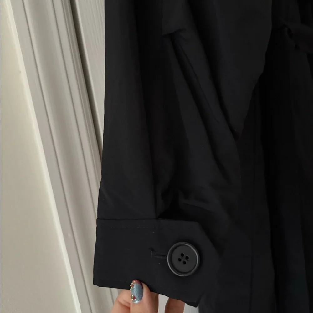 ALO Yoga Daybreak Long Coat Black Hooded Detachable Belt NEW with tag